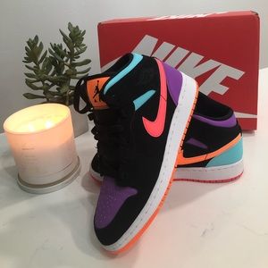 Jordan 1 Mid Candy Multicolor Sneakers Size 4Y (youth)